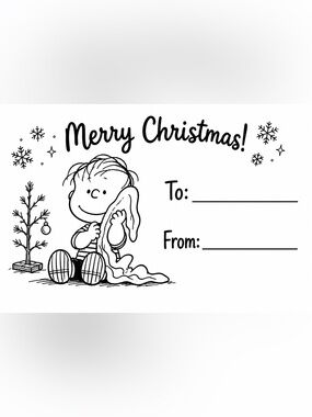 Handmade 50count Peanuts Merry Christmas Stickers